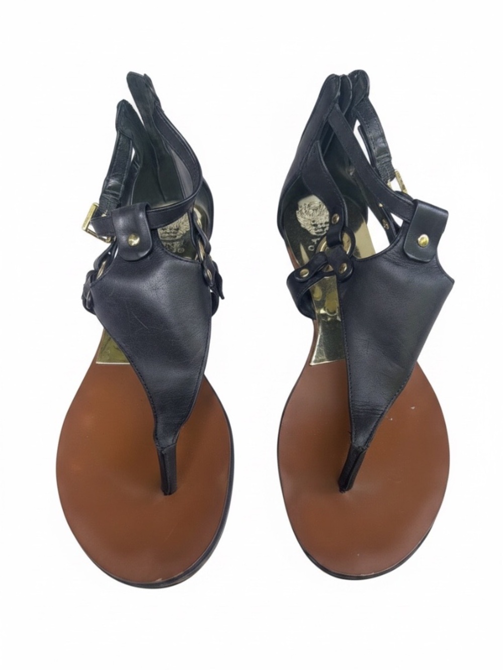 Vince Camuto Black Leather Gladiator Sandals Size 9M